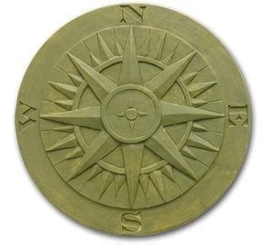 Nautical compass stepping stone mold plaster concrete casting mould  12" x 1.5" 