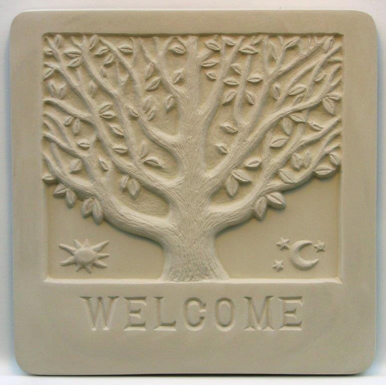 NEW DESIGN RUBBER LATEX MOULD MOLD MOULDS WELCOME TO MY GARDEN WALL PLAQUE #1 